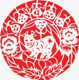 红色小羊贴花新年png免抠素材_88icon https://88icon.com 新年 素材 红色 贴花
