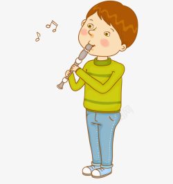 吹笛子的小孩吹笛子男孩高清图片