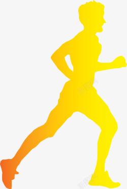 锻炼的男人金色渐变跑步男人高清图片