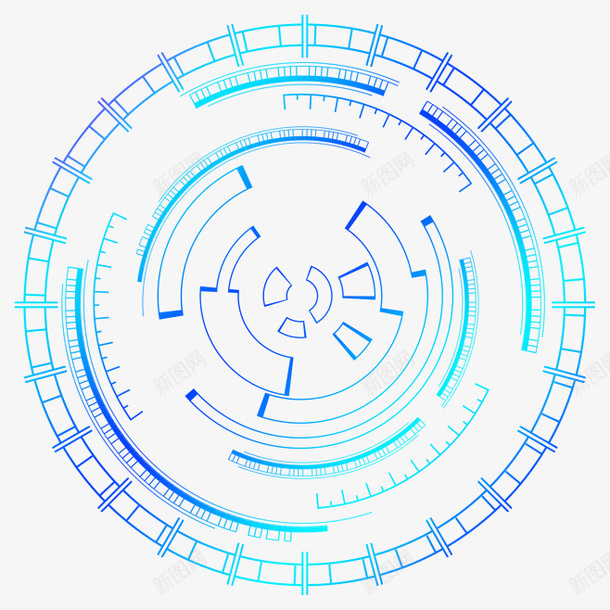 炫彩科技装饰png免抠素材_88icon https://88icon.com 创意 科技 蓝色 装饰