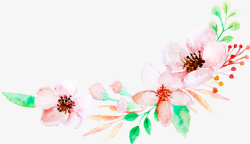 粉色春季水彩桃花素材