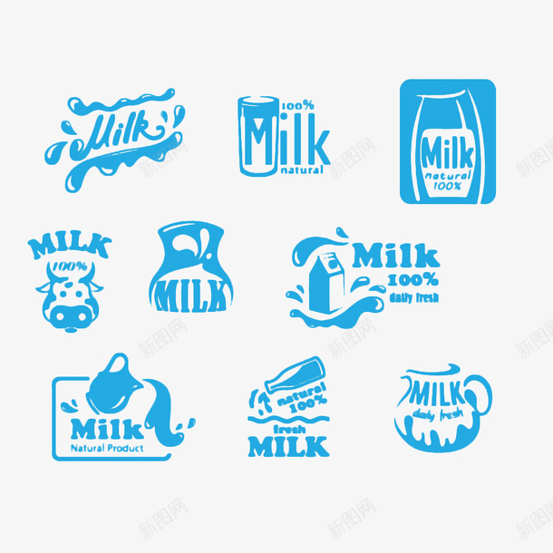 蓝色卡通牛奶标签png免抠素材_88icon https://88icon.com MILK 卡通 卡通牛奶瓶 标志 标签 牛奶 牛奶瓶 牛奶盒 设计