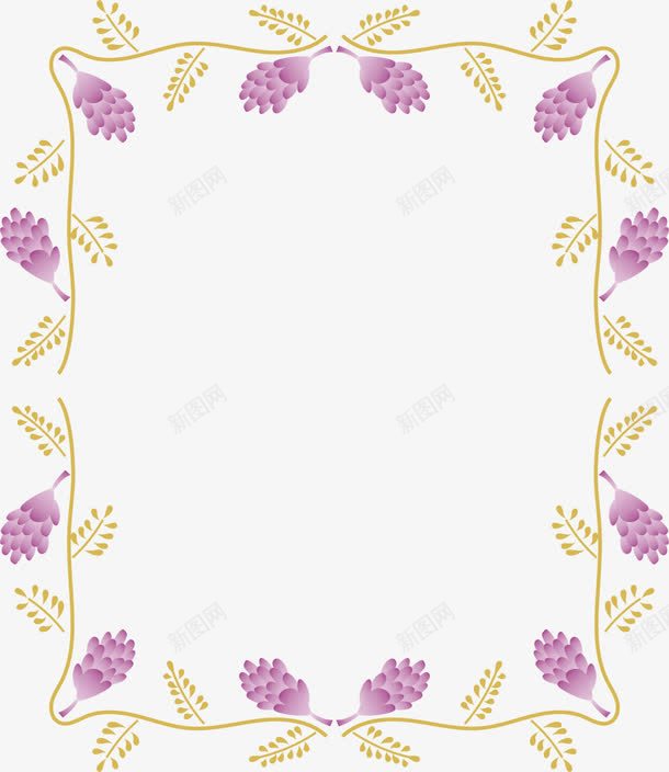紫色美丽花环框架png免抠素材_88icon https://88icon.com 春天 春季 春日 自然 花朵 花环 边框纹理 鲜花