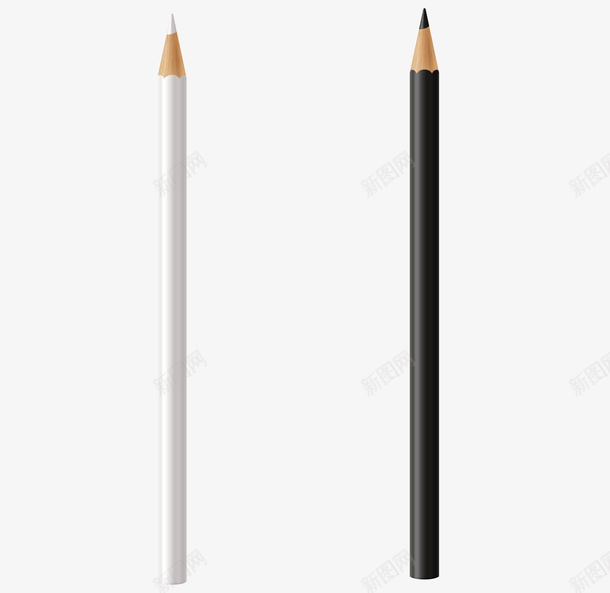 一只白色和黑色铅笔矢量图eps免抠素材_88icon https://88icon.com 两只铅笔 彩色铅笔 白色铅笔 铅笔 铅笔PNG 黑色铅笔 矢量图