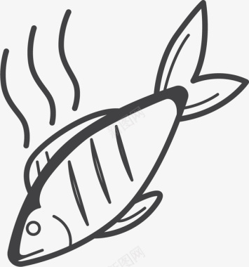 烧烤串串烧烤鲫鱼图标图标