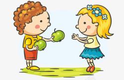 吃水果女孩吃水果的小朋友高清图片