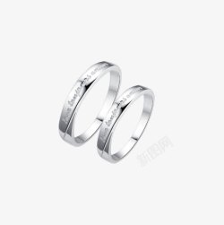 钻石对戒S925新款刻字纯银结婚戒指高清图片