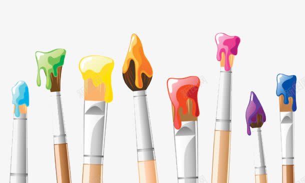 美术画笔png免抠素材_88icon https://88icon.com 刷子 学习用品 彩色 教育 笔刷 美术画笔