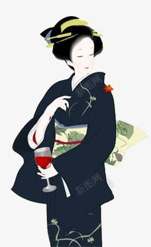 和服女子手拿着红酒png免抠素材_88icon https://88icon.com 和服女子 日本 日本和服女 红酒
