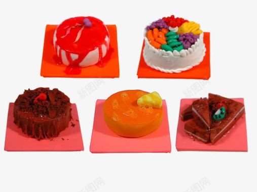 3D蛋糕甜点模型图标图标