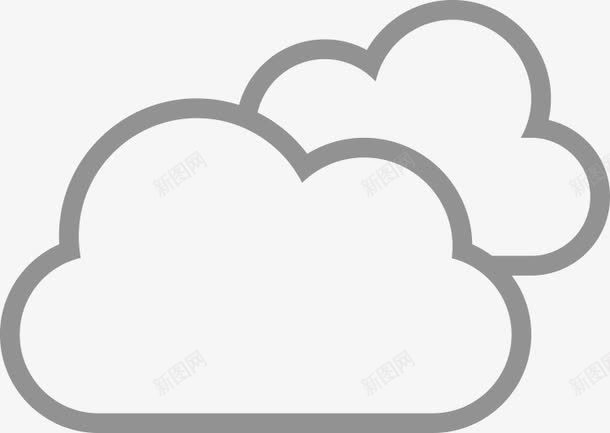 两朵云朵png免抠素材_88icon https://88icon.com 两朵 云朵 创意 手绘 简图 简笔 线条 黑色