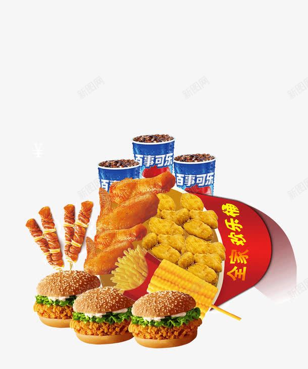 全家桶套餐png免抠素材_88icon https://88icon.com 免费素材 全家桶 全家桶套餐 全家欢乐桶 可乐 广告设计 快餐 汉堡 设计素材 鸡肉
