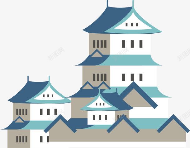 日本民居建筑卡通装饰元素矢量图ai免抠素材_88icon https://88icon.com 和风 建筑 手绘日本建筑 旅游 日式 日本 日本建筑 日本民居 设计 矢量图