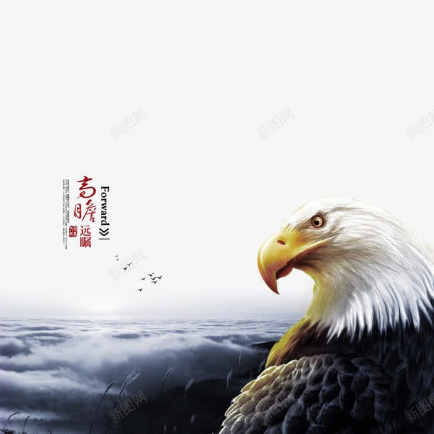 高瞻远瞩psd免抠素材_88icon https://88icon.com 企业文化 企业风 会展 老鹰 鹰眼