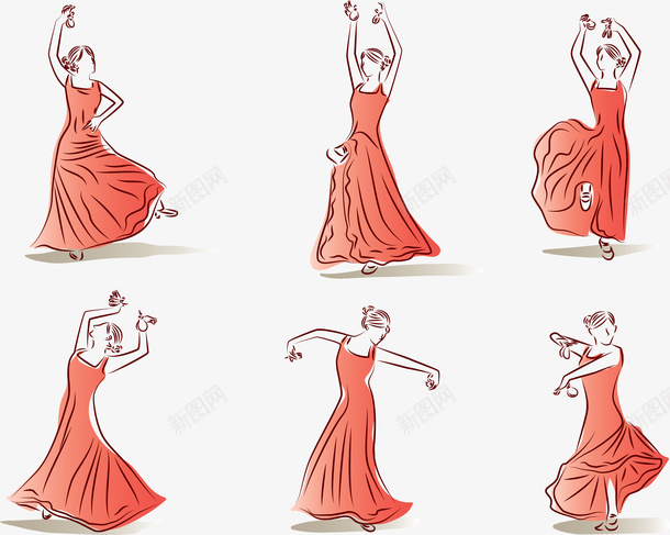 跳舞的女子矢量图eps免抠素材_88icon https://88icon.com 地方吸引力 文化 舞者 舞蹈 艺术 西班牙传统 身姿曼妙 矢量图