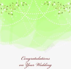 婚礼邀请函装饰唯美绿色图案素材