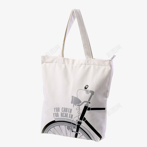 自行车白色帆布包png免抠素材_88icon https://88icon.com 印花 布包 布袋 帆布包 帆布袋 白色帆布包 简约图案 米白色 自行车