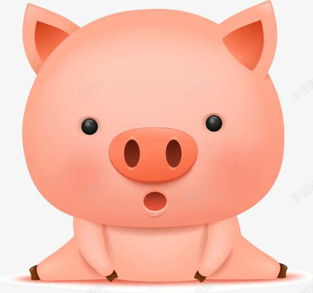 可爱劈叉小猪猪png免抠素材_88icon https://88icon.com 免抠PNG 动漫 动画 卡通 呆萌小猪 插图 猪 猪崽