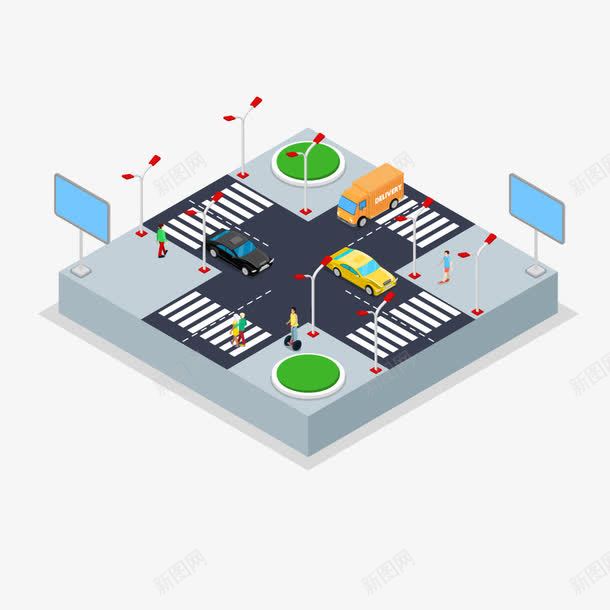 城市交通路口立体3D地标建筑矢png免抠素材_88icon https://88icon.com 城市交通路口 城市交通路口立体3D地标建筑矢量素材免费下载 手绘道路卡通装饰 立体道路卡通设计 简约3D模型交通路口 简约地标建筑