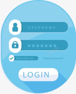 蓝色椭圆形登录框素材