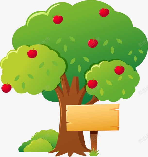 卡通苹果树png免抠素材_88icon https://88icon.com Q版苹果树 小树 果园 果树 树木 红色果实 花园 苹果树