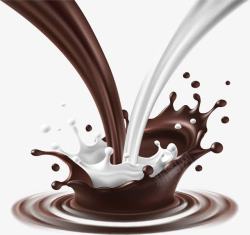 简约牛奶咖啡色简约巧克力牛奶效果元素高清图片