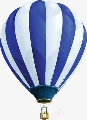手绘蓝白色条纹热气球png免抠素材_88icon https://88icon.com 条纹 热气球 蓝白色