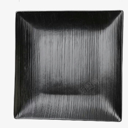 黑色正方形花纹简约家用陶瓷盘子素材