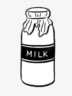 手绘牛奶瓶素材