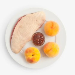 鸭肉黄桃烹饪食材素材