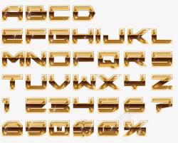 金属字母数字字母素材
