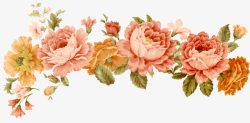 手绘水彩粉色玫瑰花素材