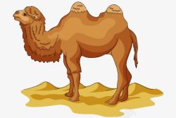 手绘大眼骆驼沙漠里的骆驼高清图片