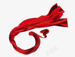 红色丝绸背景产品实物红色飘纱高清图片