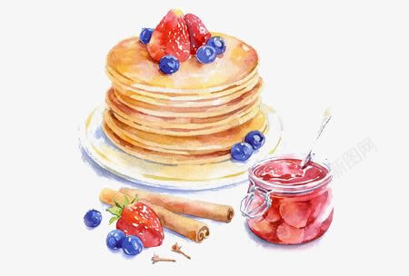 甜品png免抠素材_88icon https://88icon.com 卡通 手绘 插画 文艺 水彩 清新 甜品 草莓 蓝莓 饼