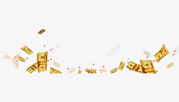 金色飞舞的钞票png免抠素材_88icon https://88icon.com 新年素材 美金 财富 金钱元素 飞舞的钞票