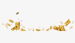 美金钞票金色飞舞的钞票高清图片