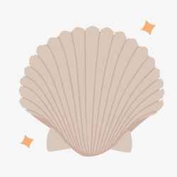 螺纹贝壳手绘海洋生物咖色贝壳矢量图高清图片