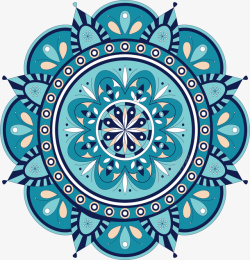 蓝绿色宗教的花纹素材