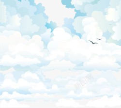 唯美弧线小清新蓝色云朵高清图片