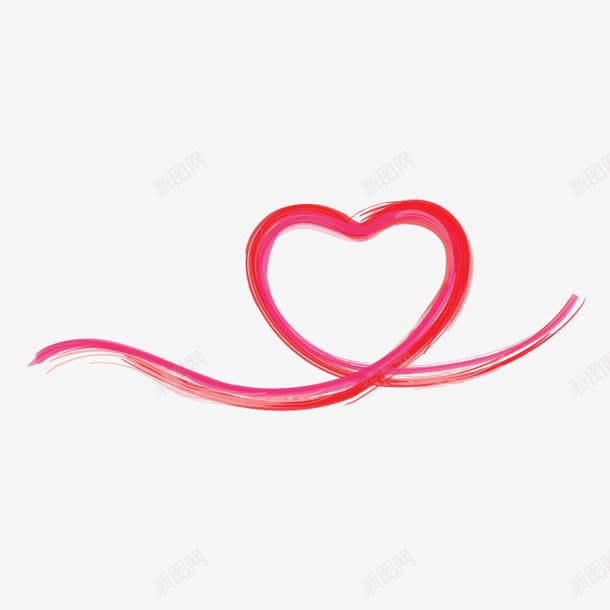 爱心丝带矢量图ai免抠素材_88icon https://88icon.com 心形 矢量爱心丝带 笔刷效果 飘带 矢量图