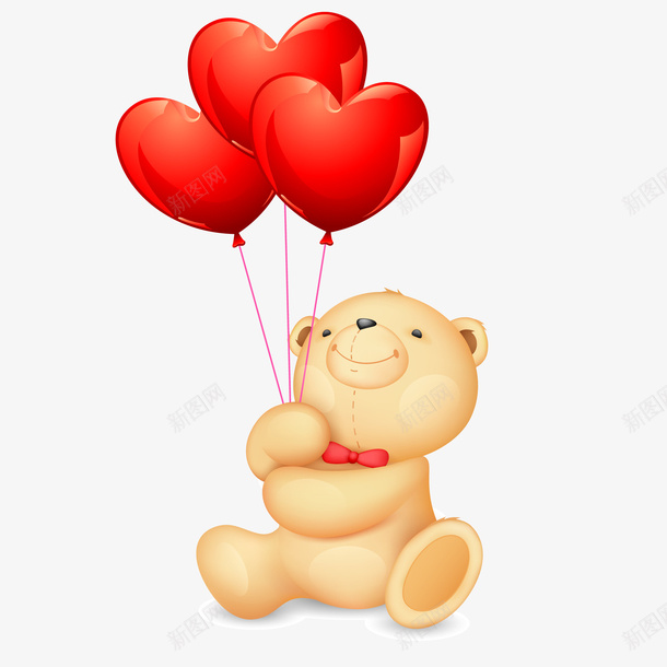卡通拿着气球的小熊png免抠素材_88icon https://88icon.com 公仔设计 动物设计 卡通 小熊 气球 爱心