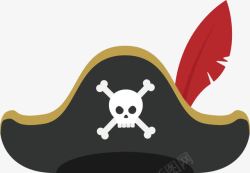 海盗标志素材红色羽毛海盗帽高清图片