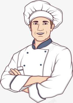 顶级大厨双手抱胸的厨师高清图片