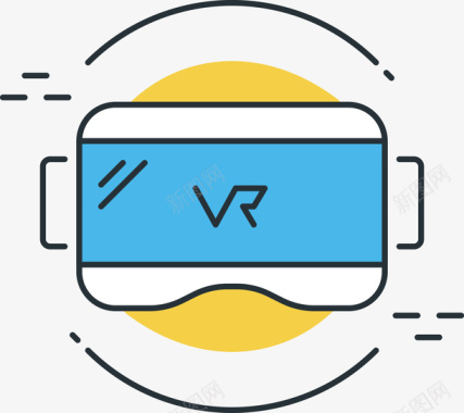 斜线边框底纹素材VR眼镜标矢量图图标图标