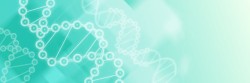 分子链绿色DNA分子banner背景高清图片
