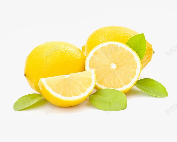 柠檬png免抠素材_88icon https://88icon.com 叶子 柠檬 柠檬块 柠檬片 水果 黄色