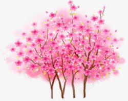 春天粉色清新大树素材