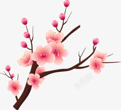 春天粉色桃花装饰素材