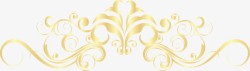 金色花纹婚礼边框装饰素材